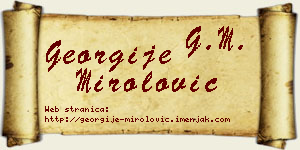 Georgije Mirolović vizit kartica